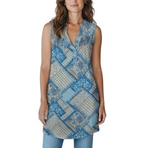 Aventura Eco Stacia Floral Light Lenzing Modal Sleeveless Dress Medium Blue